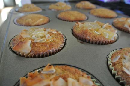 bananas, banana bread, recipe, tutorial, coconut, ginger, muffins