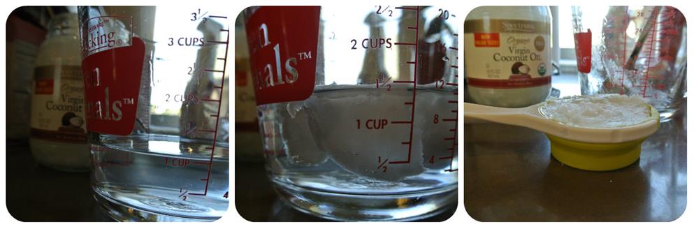 water displacement, coconut oil, baking, tutorial, oils