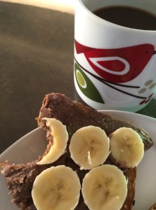 Starting my day off with a banana and pecan butter  toast!