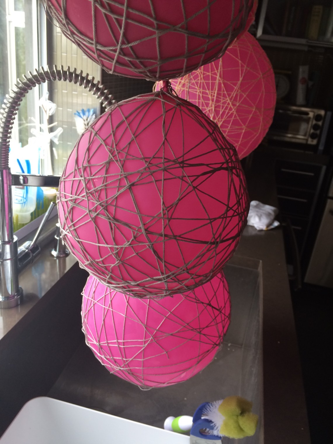 balloon string ornament decoration drying